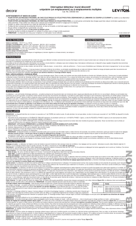 Leviton ODS0D-INW Discontinued Product Manuel utilisateur | Fixfr