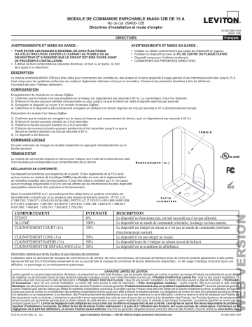 Leviton 89A00-1ZB All Product Manuel utilisateur | Fixfr