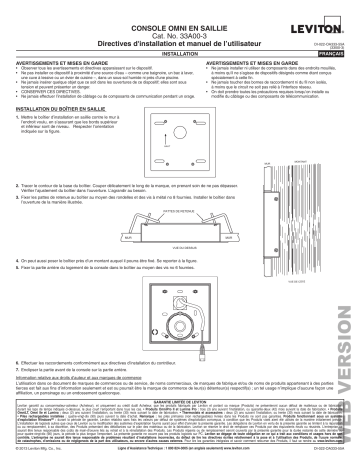 Leviton 33A00-3 Omni Wired Accessory Manuel utilisateur | Fixfr