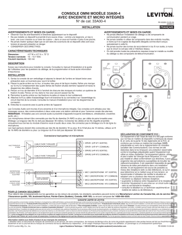 Leviton 33A00-4 Omni Wired Accessory Manuel utilisateur | Fixfr