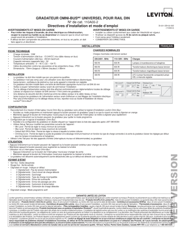 Leviton 110A00-2 Module Manuel utilisateur | Fixfr