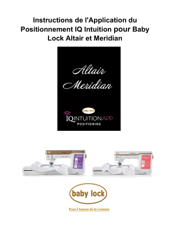Meridian | Mode d'emploi | Baby Lock Altair Sewing Machine Manuel utilisateur | Fixfr