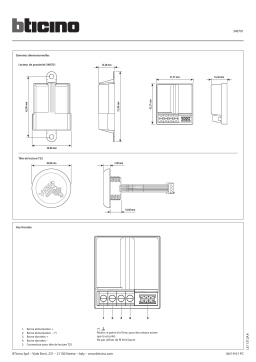 Bticino 348701 Manuel utilisateur