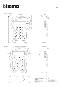 Bticino 348409 Manuel utilisateur