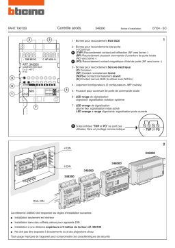 Bticino 348300 Manuel utilisateur