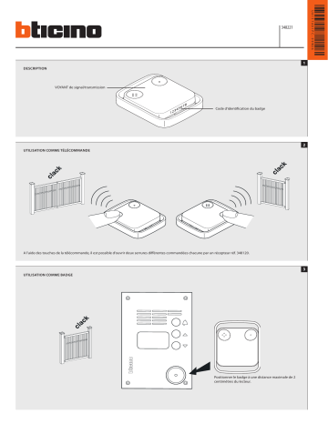 Mode d'emploi | Bticino 348221 Manuel utilisateur | Fixfr