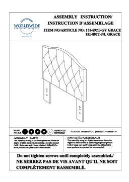 Worldwide Homefurnishings 151-892T-NL Guide d'installation