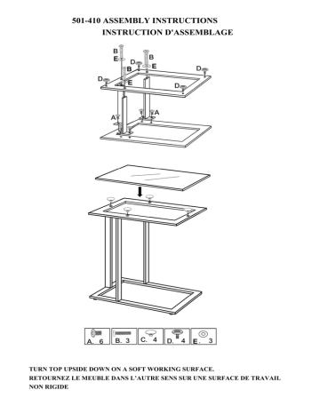 Worldwide Homefurnishings 501-410 Guide d'installation | Fixfr