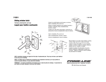 Prime-Line F 2511 Guide d'installation | Fixfr