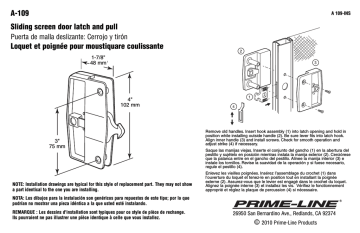 Prime-Line A 109 Guide d'installation | Fixfr