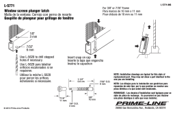 Prime-Line L 5771 Guide d'installation