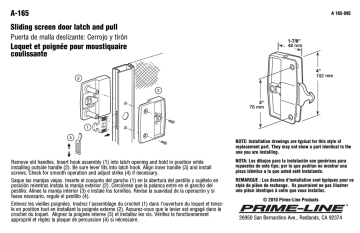 Prime-Line A 165 Guide d'installation | Fixfr