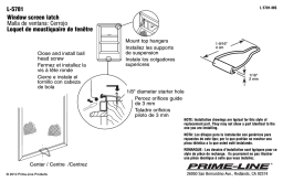 Prime-Line L 5781 Guide d'installation