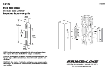 Prime-Line E 2125 Guide d'installation | Fixfr