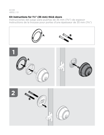 Kwikset KIT ADAPTER 1 3/8 DOOR KCDB LPP 3 Guide d'installation | Fixfr