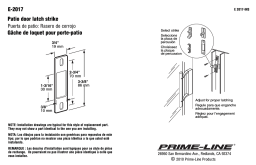 Prime-Line E 2017 Guide d'installation