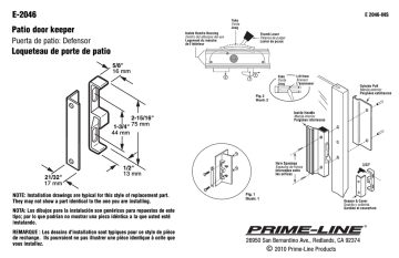 Prime-Line E 2046 Guide d'installation | Fixfr