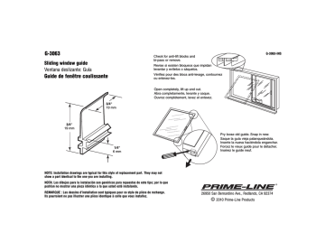 Prime-Line G 3063 Guide d'installation | Fixfr