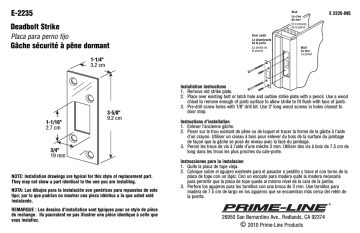 Prime-Line E 2235 Guide d'installation | Fixfr