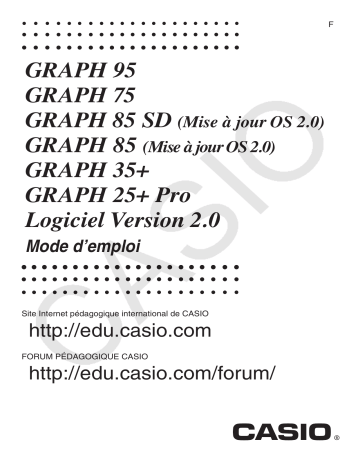 Casio GRAPH 35+ Manuel utilisateur | Fixfr