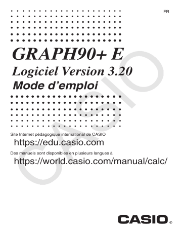 Casio GRAPH90+ E Manuel utilisateur | Fixfr