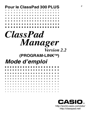 Casio ClassPad Manuel utilisateur | Fixfr