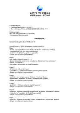 APM USB2.0 2-Port PCI Card Manuel utilisateur