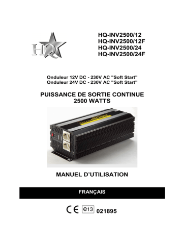 HQ 12V-230V 2500W Manuel utilisateur | Fixfr