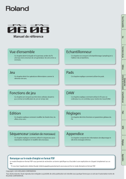 Roland FA-08 Müzik Workstation Manuel utilisateur