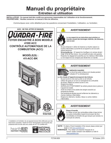 Quadrafire 4100i Wood Insert Manuel utilisateur | Fixfr