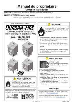 Quadrafire 4300 Millennium Wood Stove Manuel utilisateur