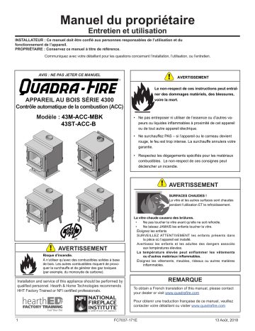 Quadrafire 4300 Millennium Wood Stove Manuel utilisateur | Fixfr