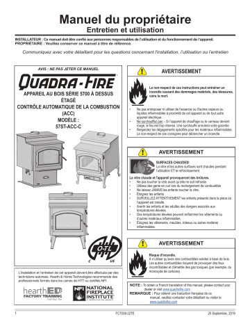 Quadrafire 5700 Step Top Wood Stove Manuel utilisateur | Fixfr