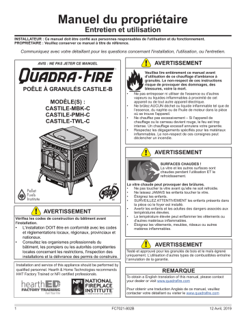 Quadrafire Castile Pellet Stove Manuel utilisateur | Fixfr