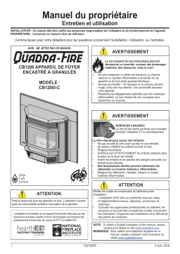 Quadrafire Classic Bay 1200 Pellet Insert Manuel utilisateur