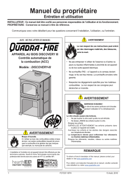 Quadrafire Discovery III Wood Stove Manuel utilisateur