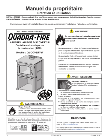 Quadrafire Discovery III Wood Stove Manuel utilisateur | Fixfr
