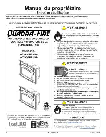 Quadrafire Expedition II Wood Insert Manuel utilisateur | Fixfr