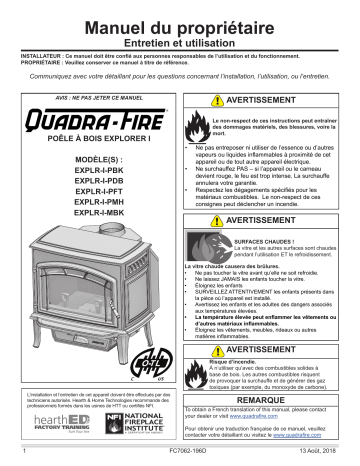 Quadrafire Explorer I Wood Stove Manuel utilisateur | Fixfr