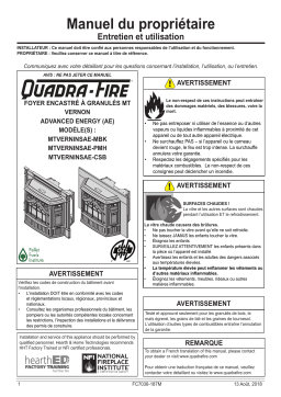 Quadrafire Mt. Vernon AE Pellet Insert Manuel utilisateur