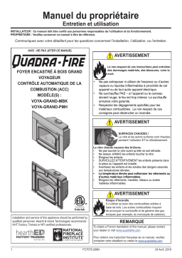 Quadrafire Voyageur Grand Wood Insert Manuel utilisateur