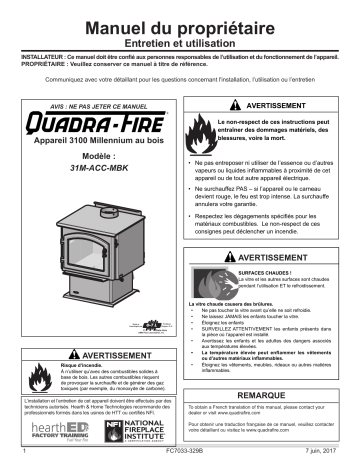 Quadrafire 3100 Millennium Manuel utilisateur | Fixfr
