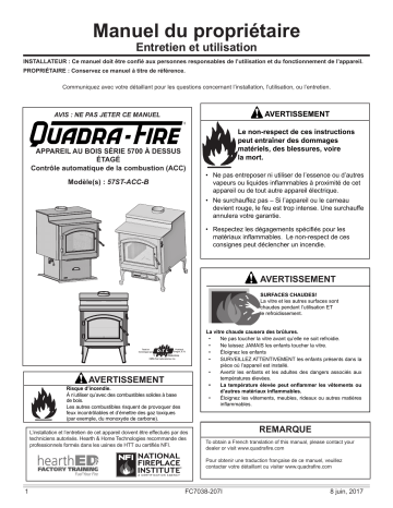 Quadrafire 5700 Step Top Manuel utilisateur | Fixfr
