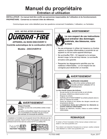 Quadrafire Discovery II Wood Stove Manuel utilisateur | Fixfr