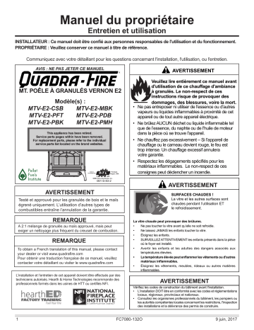 Quadrafire Mt. Vernon E2 Stove Manuel utilisateur | Fixfr