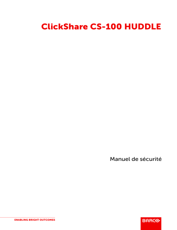 Barco ClickShare CS-100 Huddle Manuel utilisateur | Fixfr