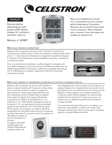 Celestron Large Format LCD Weather Station Manuel utilisateur | Fixfr