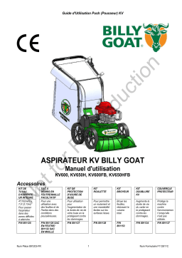 Billy Goat KV650HFB Vacuums Manuel utilisateur