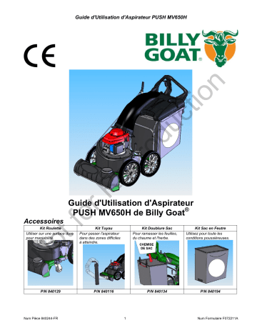 Billy Goat MV650H Vacuums Manuel utilisateur | Fixfr