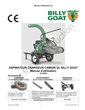 Billy Goat DL2500S Debris Loaders Manuel utilisateur | Fixfr